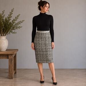 Boden Gray Metalic Pencil Skirt size 2